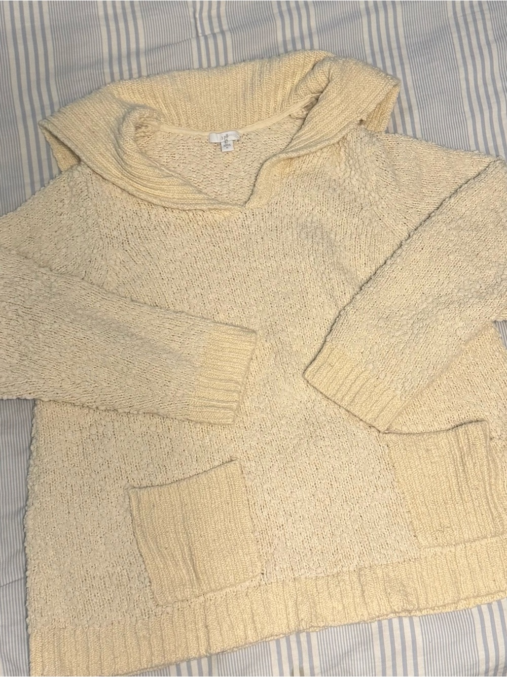 Cozy Hooded Knit Sweater in Cream - Lightweight Pullover